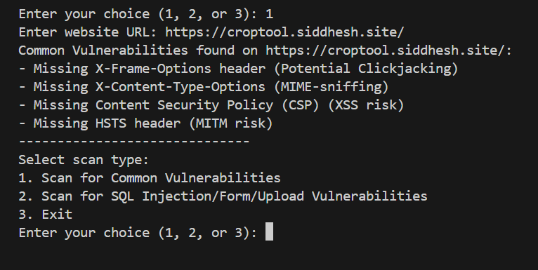 Web Vulnerability Scanner